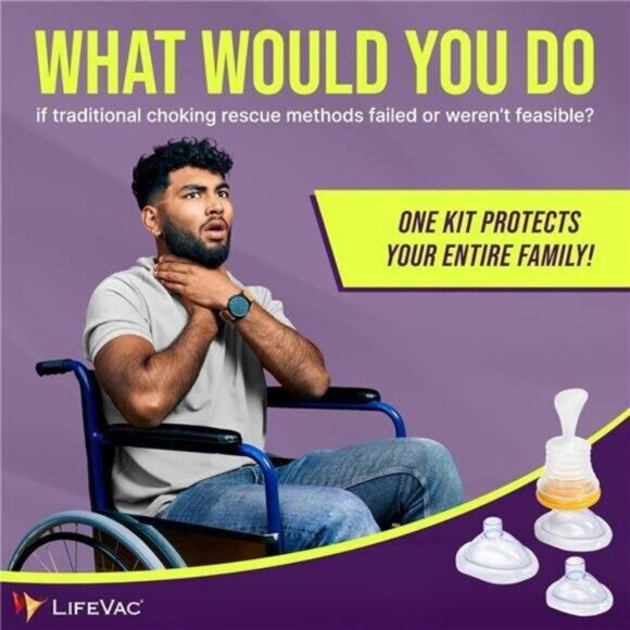 LifeVac Blue Travel Kit 2 Pack - Portable Suction Device NEW - Picture 5 of 8